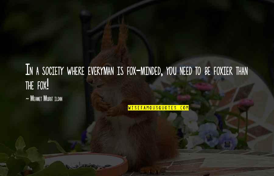 Nabijanje Picke Quotes By Mehmet Murat Ildan: In a society where everyman is fox-minded, you