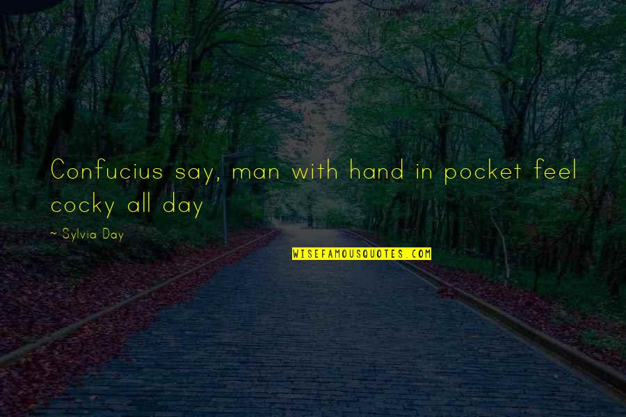Nabijanje Picke Quotes By Sylvia Day: Confucius say, man with hand in pocket feel