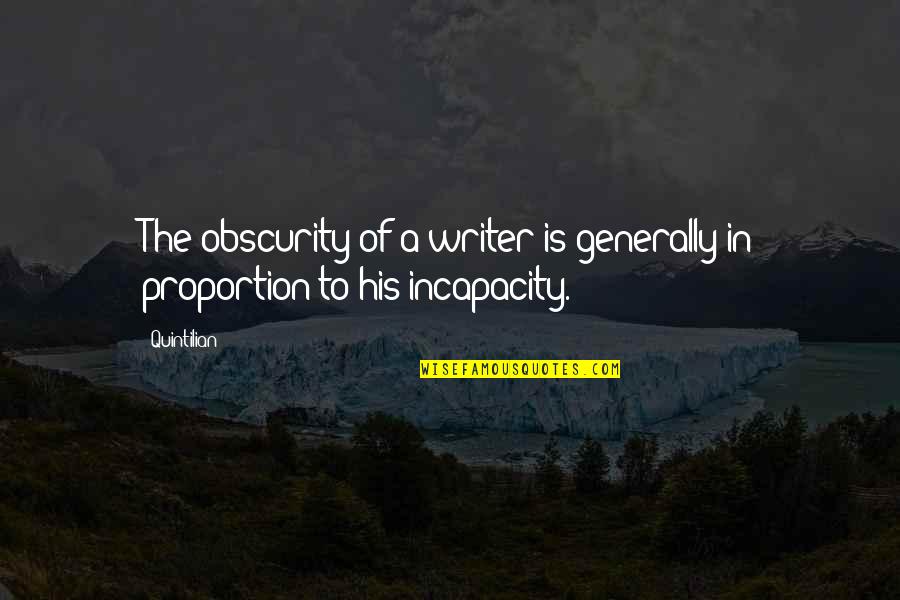 Nacewicz Bolts Quotes By Quintilian: The obscurity of a writer is generally in