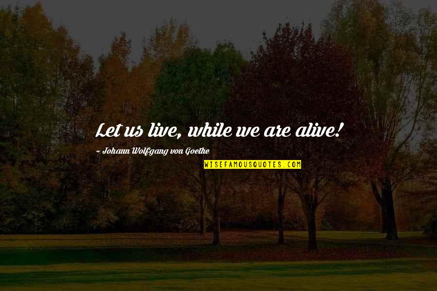 Nachum Cooper Quotes By Johann Wolfgang Von Goethe: Let us live, while we are alive!
