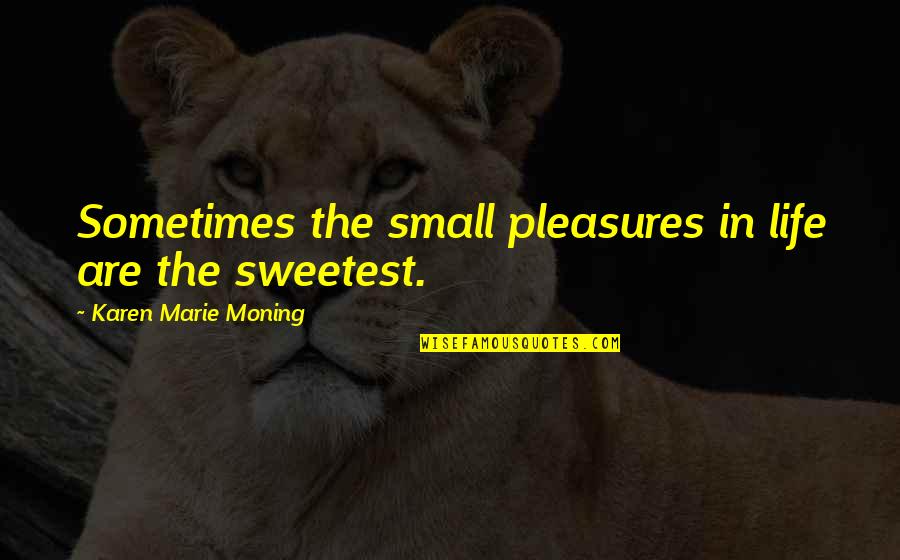 Nada Used Car Quotes By Karen Marie Moning: Sometimes the small pleasures in life are the