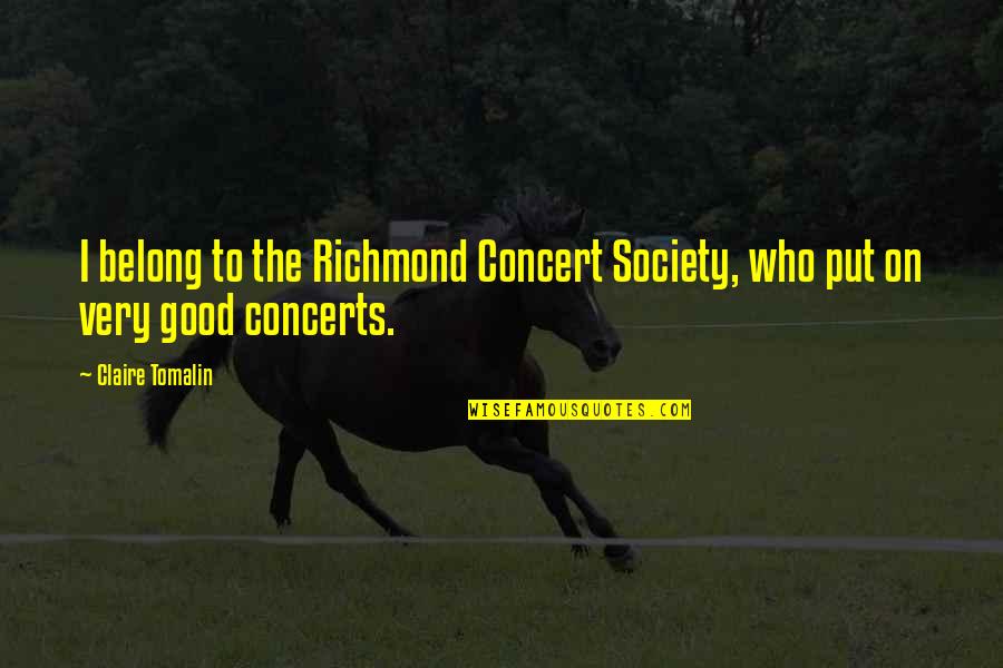 Nada Used Vehicle Quotes By Claire Tomalin: I belong to the Richmond Concert Society, who