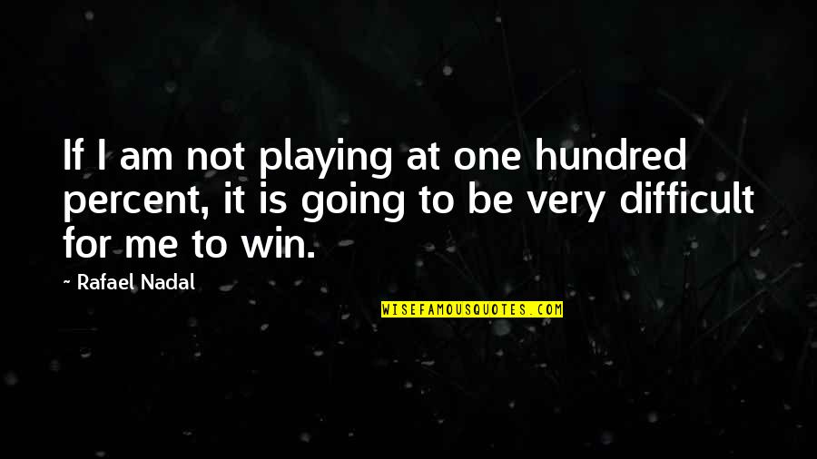 Nadal Quotes By Rafael Nadal: If I am not playing at one hundred