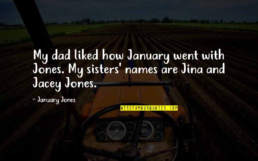 Nadasdy Quotes By January Jones: My dad liked how January went with Jones. Nadasdy Quotes By January Jones: My dad liked how January went with Jones.