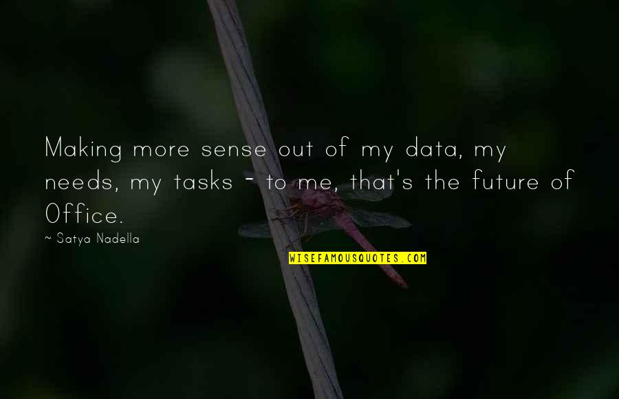 Nadella Quotes By Satya Nadella: Making more sense out of my data, my