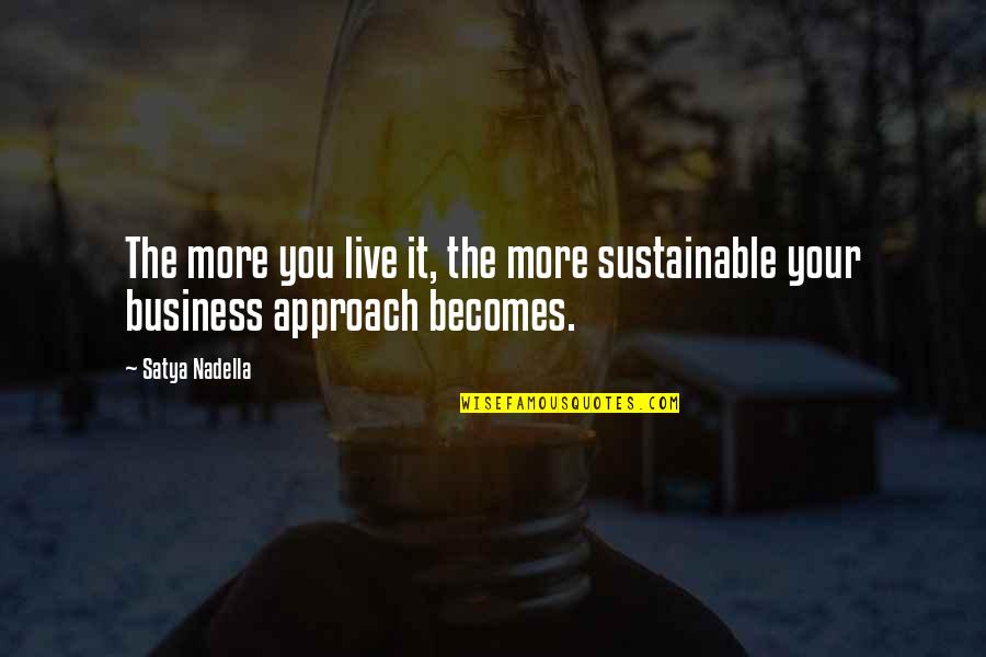 Nadella Quotes By Satya Nadella: The more you live it, the more sustainable