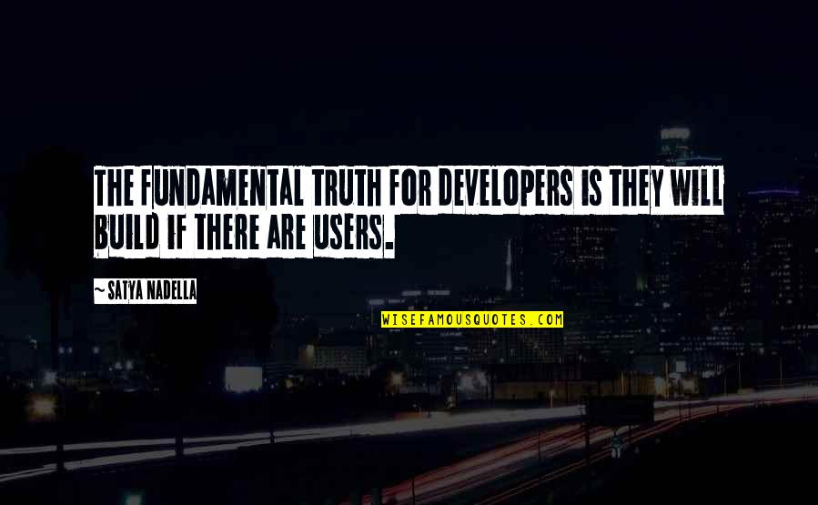 Nadella Quotes By Satya Nadella: The fundamental truth for developers is they will
