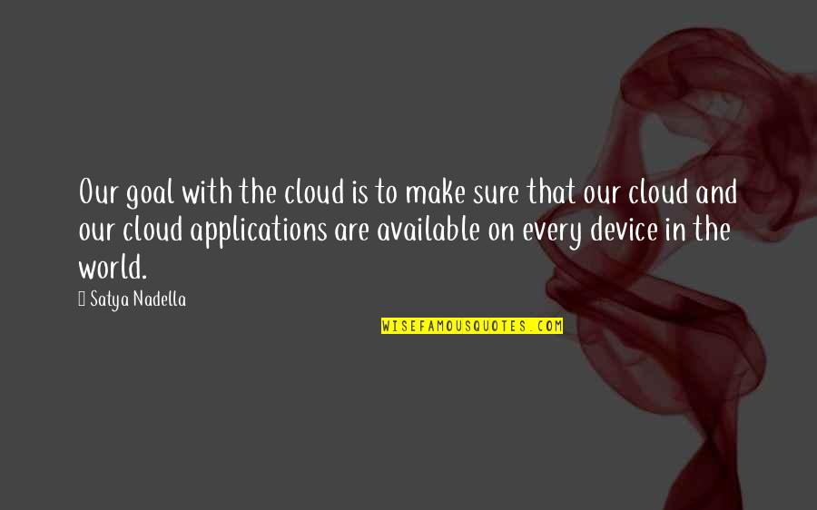 Nadella Quotes By Satya Nadella: Our goal with the cloud is to make