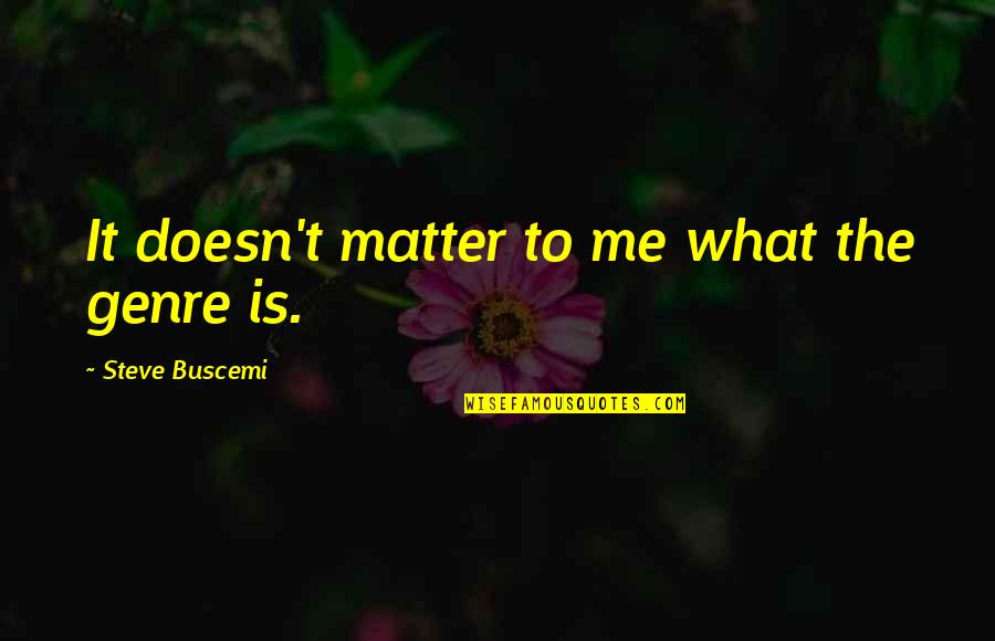 Naeiley Quotes By Steve Buscemi: It doesn't matter to me what the genre Naeiley Quotes By Steve Buscemi: It doesn't matter to me what the genre