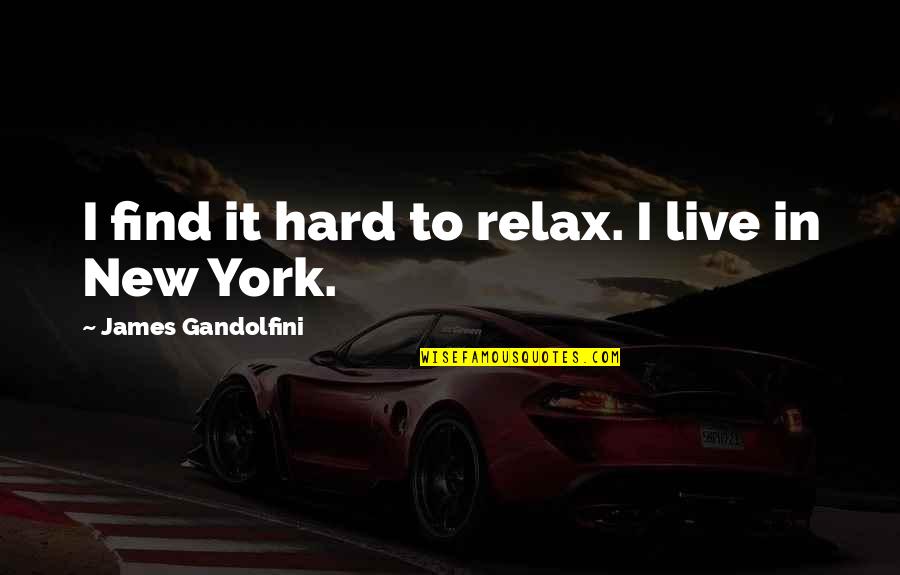 Nafisa Fai Quotes By James Gandolfini: I find it hard to relax. I live Nafisa Fai Quotes By James Gandolfini: I find it hard to relax. I live