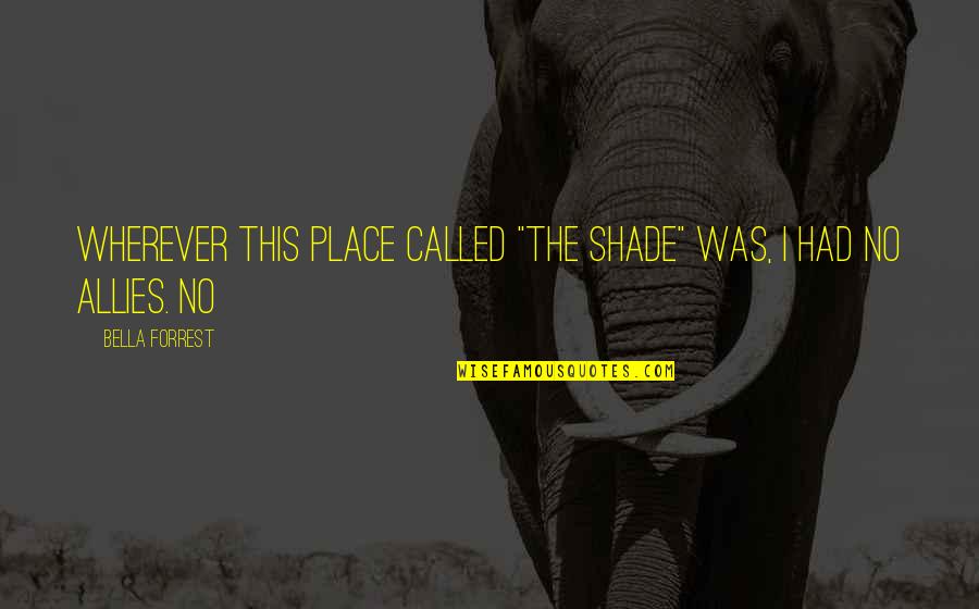Nagaraja Sridhar Quotes By Bella Forrest: Wherever this place called "The Shade" was, I