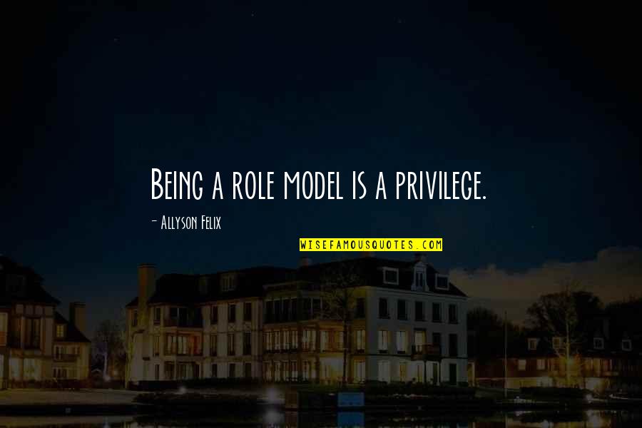Nagash Quotes By Allyson Felix: Being a role model is a privilege. Nagash Quotes By Allyson Felix: Being a role model is a privilege.