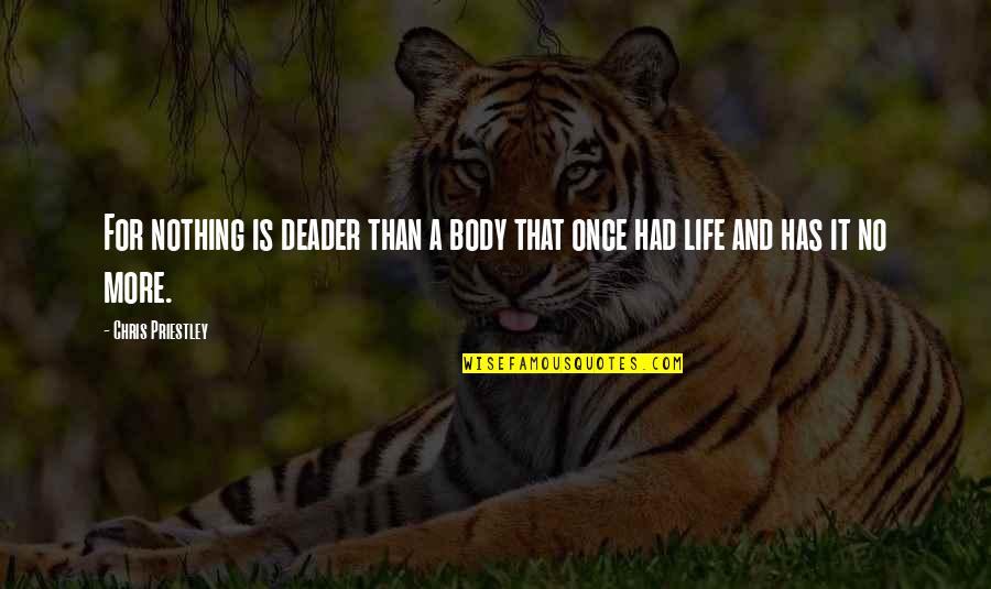 Naggar Himachal Quotes By Chris Priestley: For nothing is deader than a body that Naggar Himachal Quotes By Chris Priestley: For nothing is deader than a body that