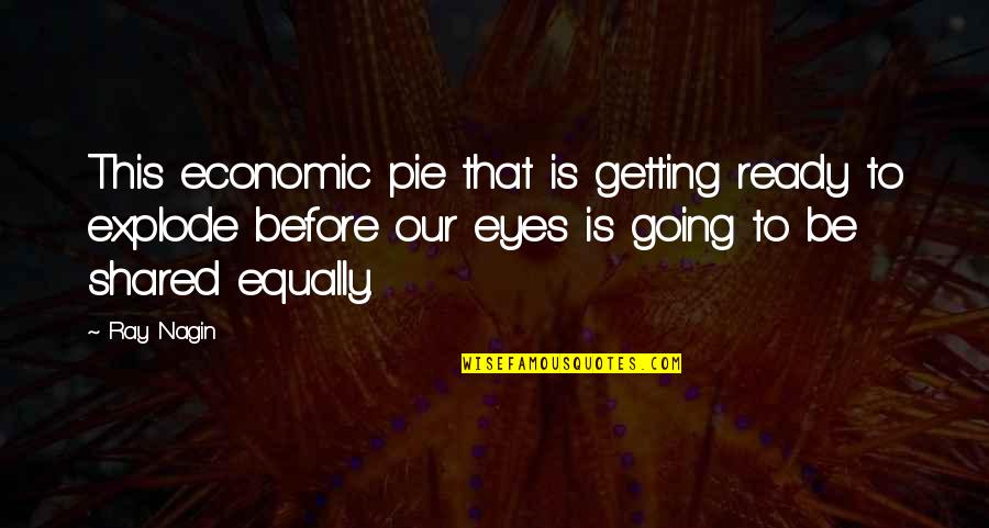 Nagin Quotes By Ray Nagin: This economic pie that is getting ready to