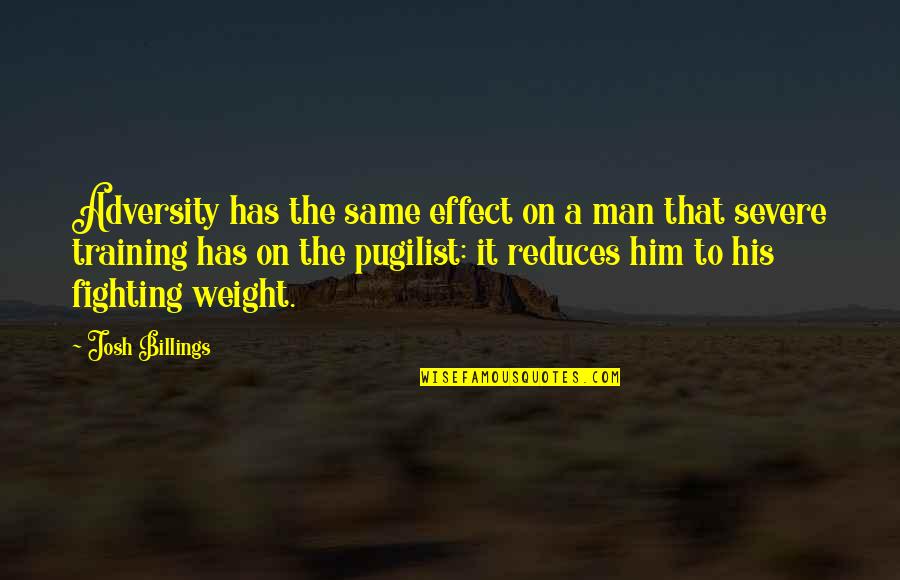 Nagmahal Ng Iba Quotes By Josh Billings: Adversity has the same effect on a man