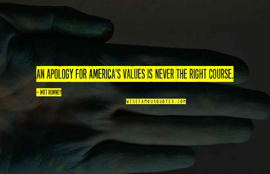 Nahhhh Quotes By Mitt Romney: An apology for America's values is never the