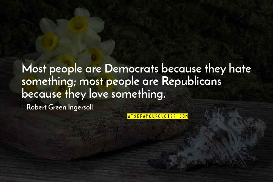 Nahrani Nas Quotes By Robert Green Ingersoll: Most people are Democrats because they hate something;