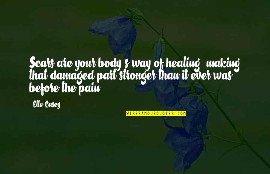 Naibac Quotes By Elle Casey: Scars are your body's way of healing, making Naibac Quotes By Elle Casey: Scars are your body's way of healing, making