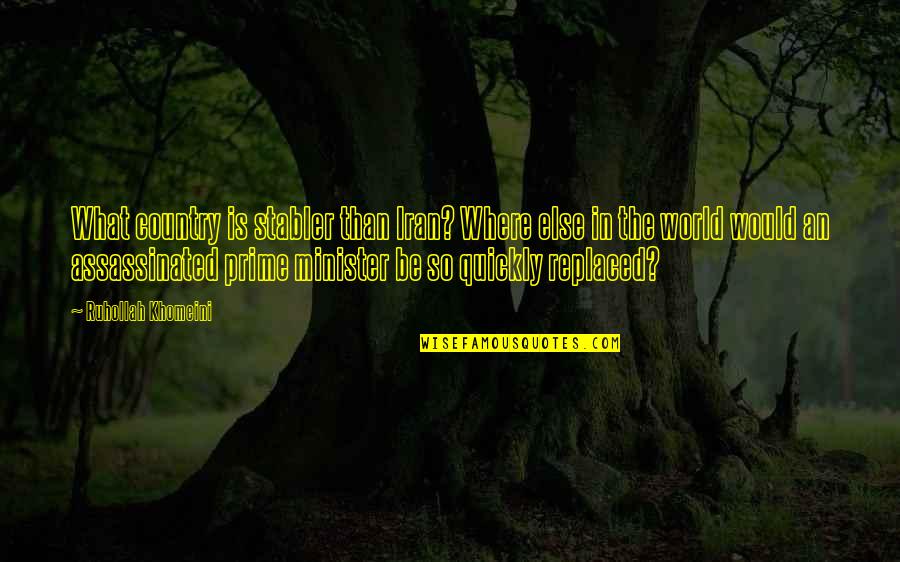 Naiboa Quotes By Ruhollah Khomeini: What country is stabler than Iran? Where else Naiboa Quotes By Ruhollah Khomeini: What country is stabler than Iran? Where else