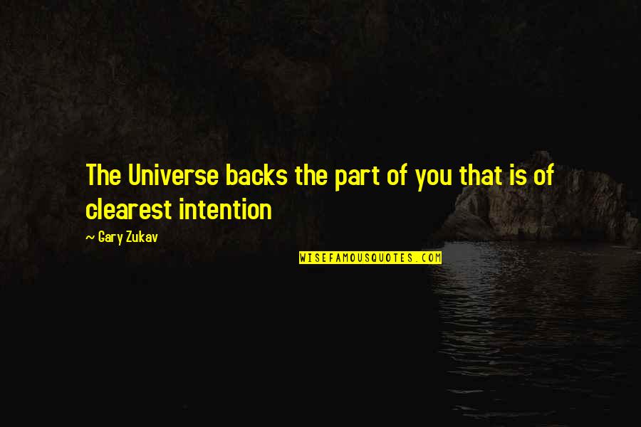 Naidoo Memorial Primary Quotes By Gary Zukav: The Universe backs the part of you that