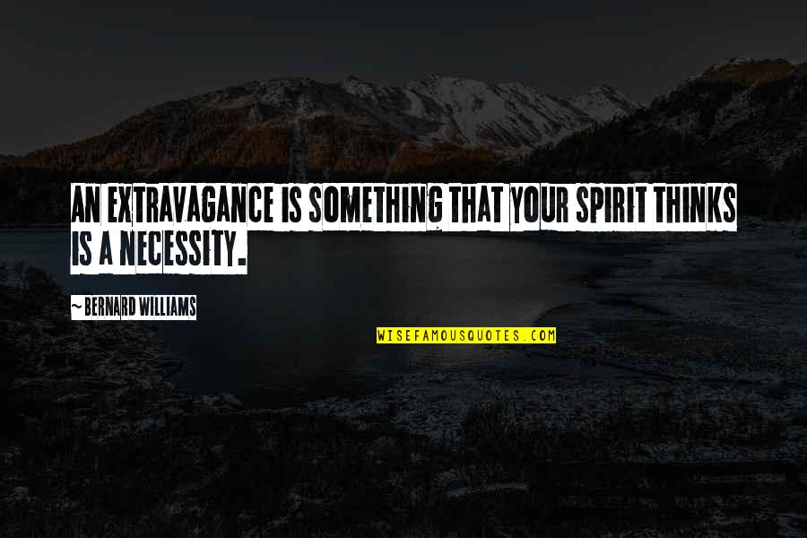 Nais Quotes By Bernard Williams: An extravagance is something that your spirit thinks