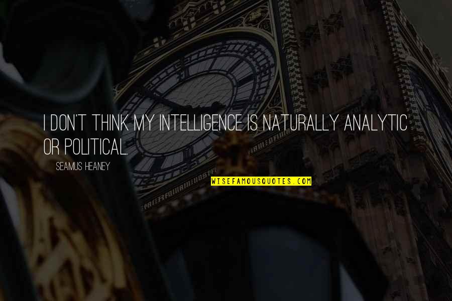 Najdr Ardice Quotes By Seamus Heaney: I don't think my intelligence is naturally analytic