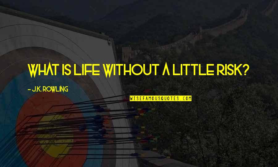 Najha Edwards Quotes By J.K. Rowling: What is life without a little risk? Najha Edwards Quotes By J.K. Rowling: What is life without a little risk?