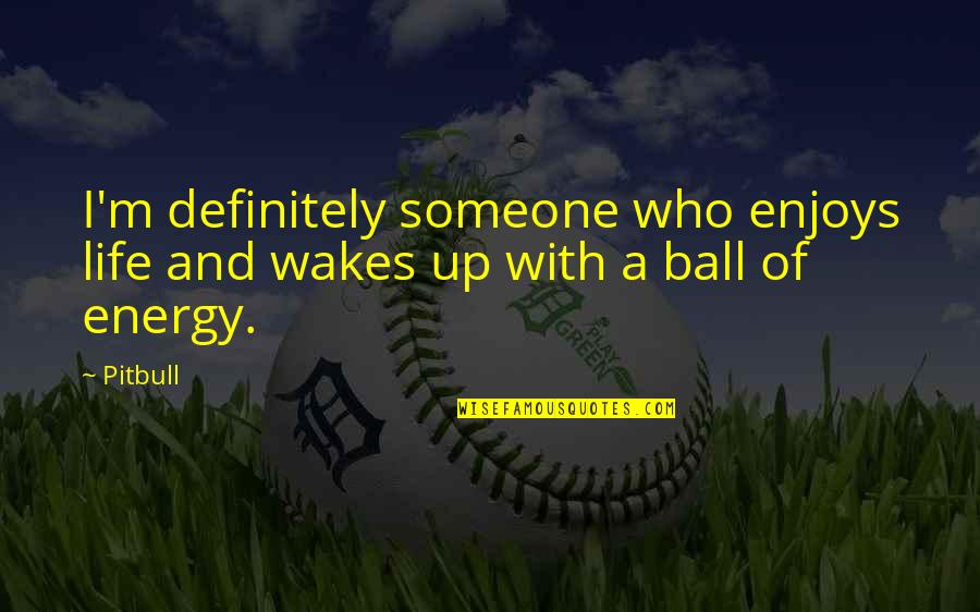 Najmanj I Quotes By Pitbull: I'm definitely someone who enjoys life and wakes