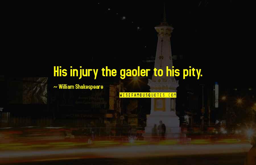 Najmuddin Erbakan Quotes By William Shakespeare: His injury the gaoler to his pity.