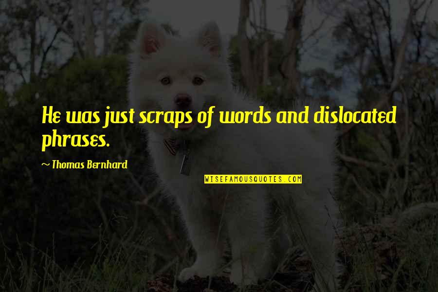 Nakhon Sawan Quotes By Thomas Bernhard: He was just scraps of words and dislocated