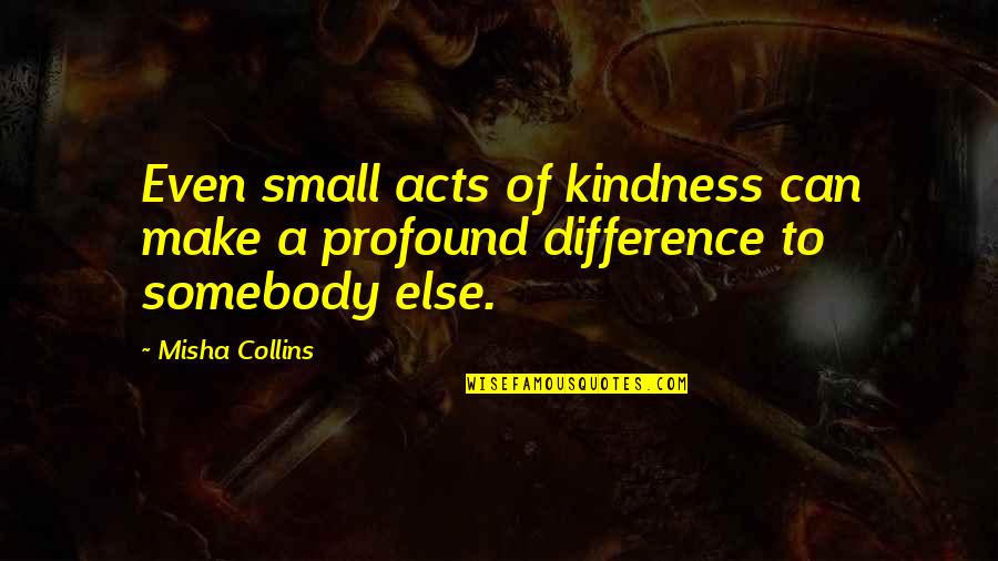 Nakuti Javea Quotes By Misha Collins: Even small acts of kindness can make a