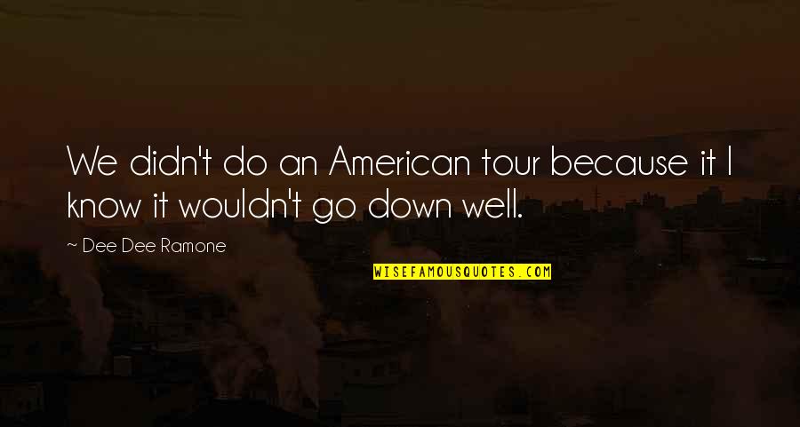 Nalepa Trial Quotes By Dee Dee Ramone: We didn't do an American tour because it