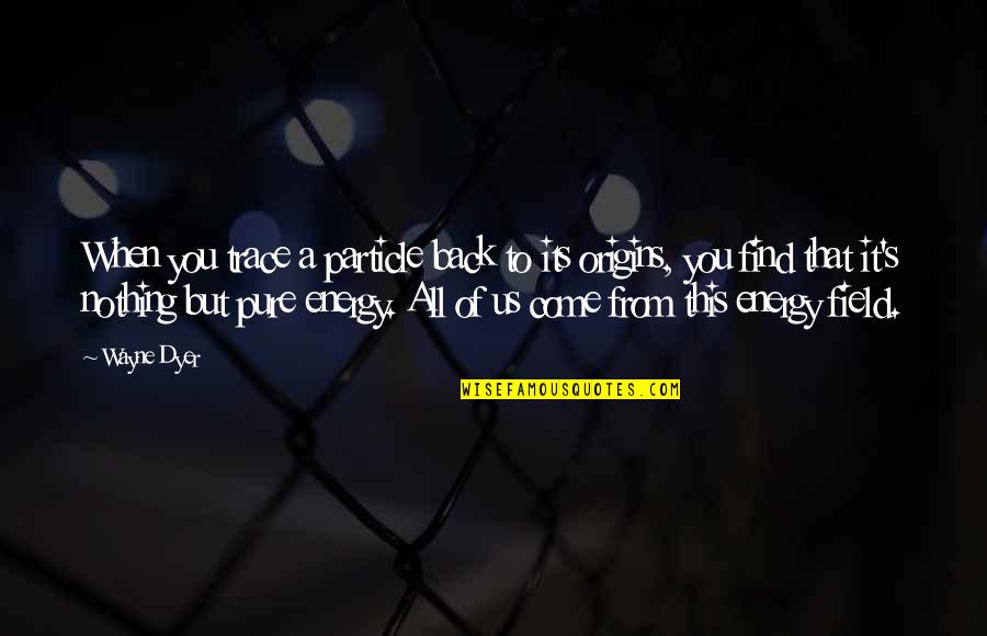 Nalita Murgatroyd Quotes By Wayne Dyer: When you trace a particle back to its