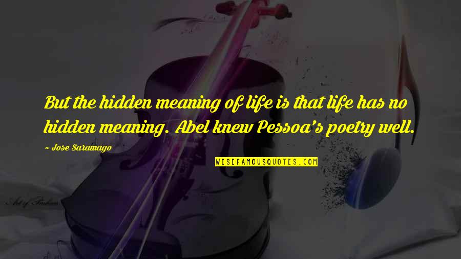 Namanya Yesus Quotes By Jose Saramago: But the hidden meaning of life is that