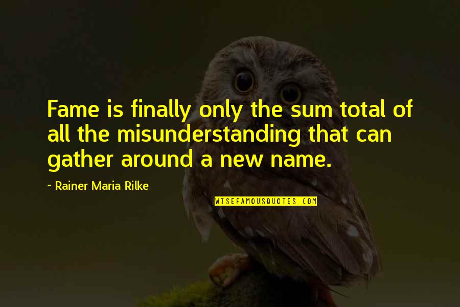 Name And Fame Quotes By Rainer Maria Rilke: Fame is finally only the sum total of