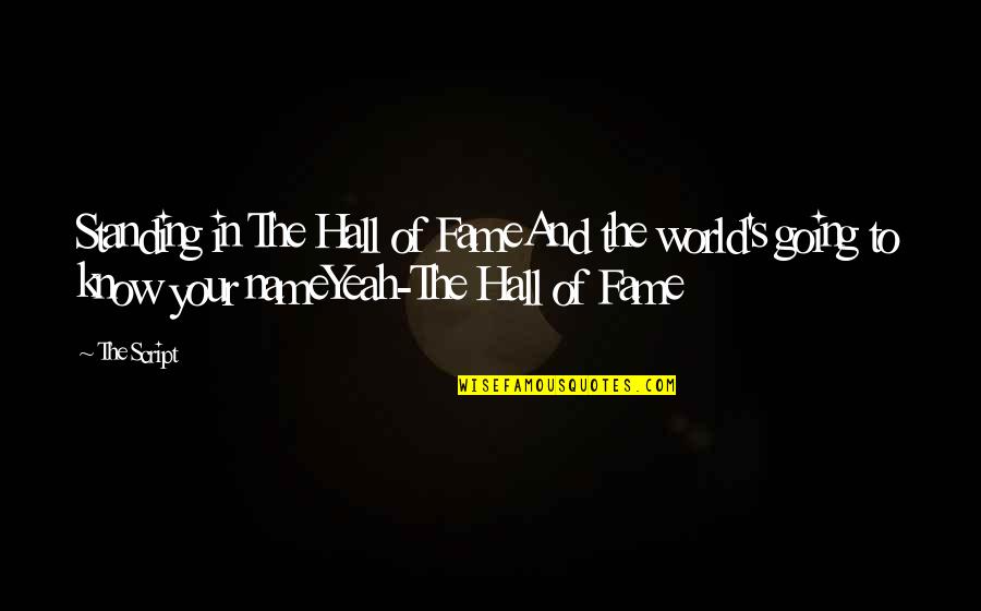 Name And Fame Quotes By The Script: Standing in The Hall of FameAnd the world's