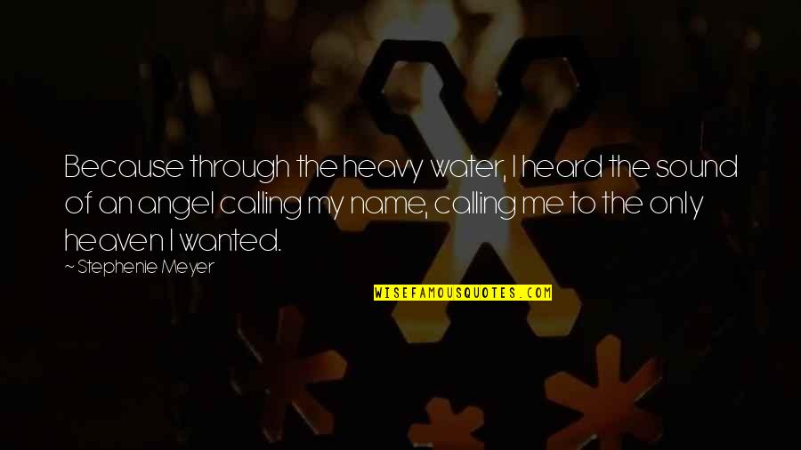 Name Calling Quotes By Stephenie Meyer: Because through the heavy water, I heard the