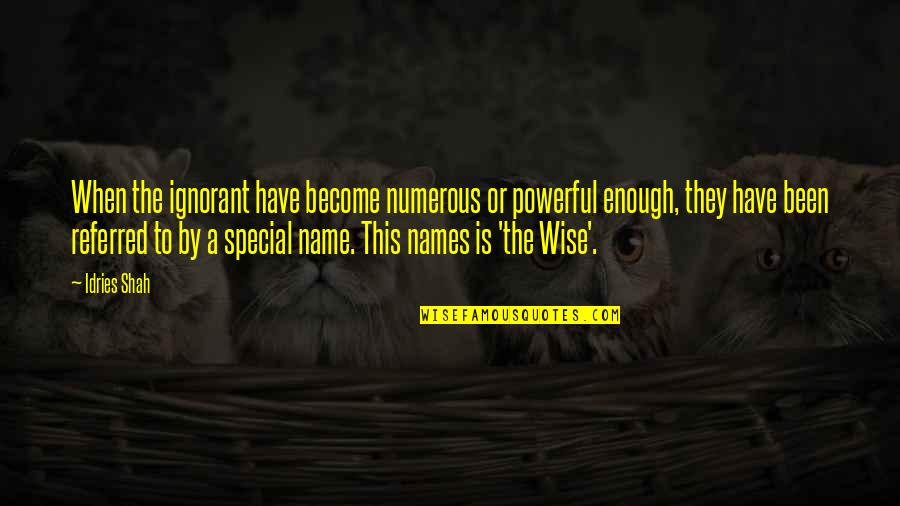 Name Is Enough Quotes By Idries Shah: When the ignorant have become numerous or powerful
