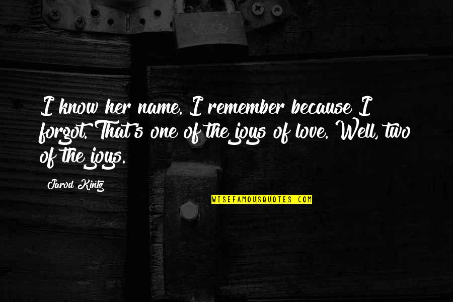 Name Love Quotes By Jarod Kintz: I know her name. I remember because I Name Love Quotes By Jarod Kintz: I know her name. I remember because I