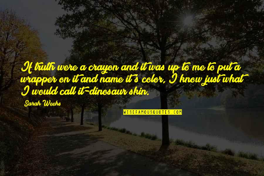 Name Sarah Quotes By Sarah Weeks: If truth were a crayon and it was
