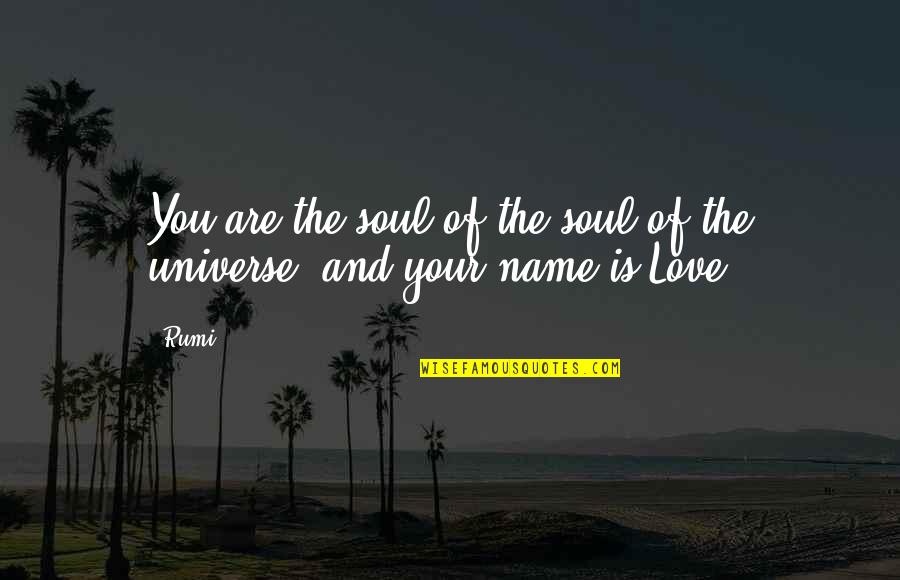 Names And Love Quotes By Rumi: You are the soul of the soul of