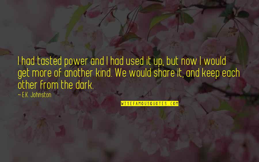 Namikaze Clan Quotes By E.K. Johnston: I had tasted power and I had used