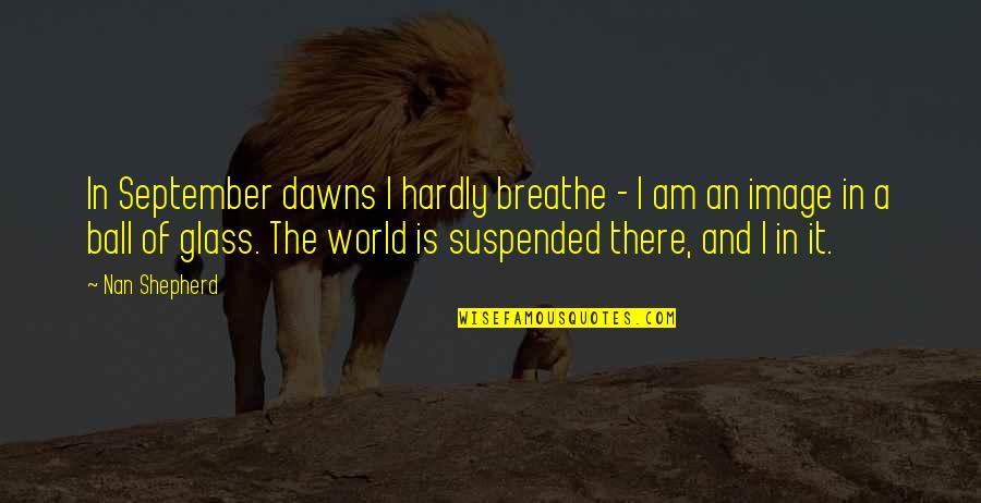 Nan Quotes By Nan Shepherd: In September dawns I hardly breathe - I