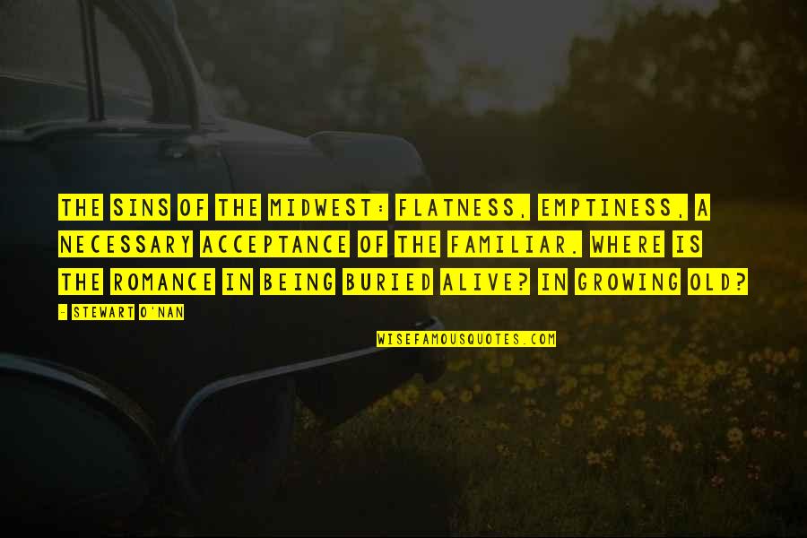 Nan Quotes By Stewart O'Nan: The sins of the Midwest: flatness, emptiness, a