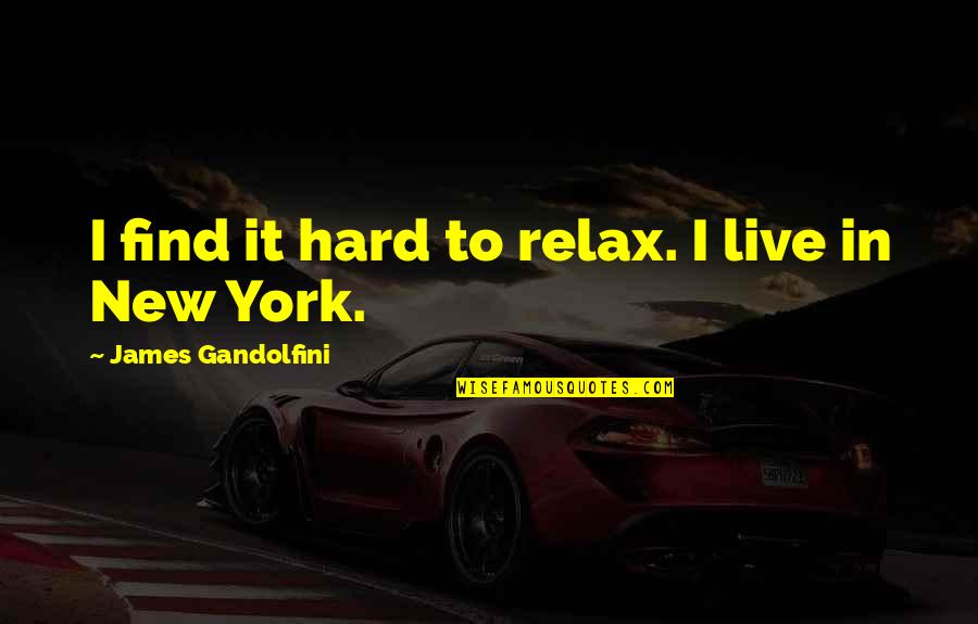 Nanak Dev Quotes By James Gandolfini: I find it hard to relax. I live