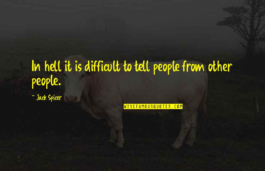 Nance Quotes By Jack Spicer: In hell it is difficult to tell people