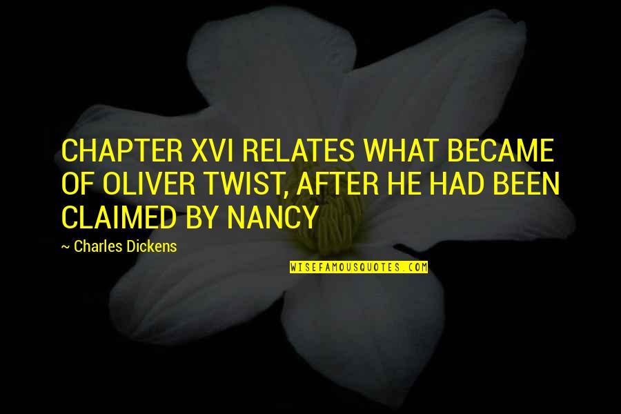 Nancy In Oliver Twist Quotes By Charles Dickens: CHAPTER XVI RELATES WHAT BECAME OF OLIVER TWIST,