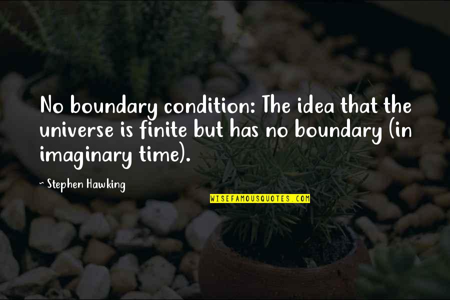 Nancy Werlin Quotes By Stephen Hawking: No boundary condition: The idea that the universe Nancy Werlin Quotes By Stephen Hawking: No boundary condition: The idea that the universe