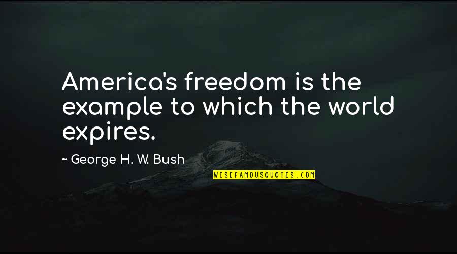 Nandalie Killick Quotes By George H. W. Bush: America's freedom is the example to which the Nandalie Killick Quotes By George H. W. Bush: America's freedom is the example to which the