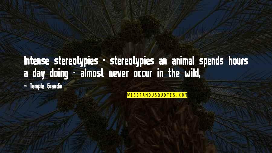 Nandri Illatha Ulagam Quotes By Temple Grandin: Intense stereotypies - stereotypies an animal spends hours